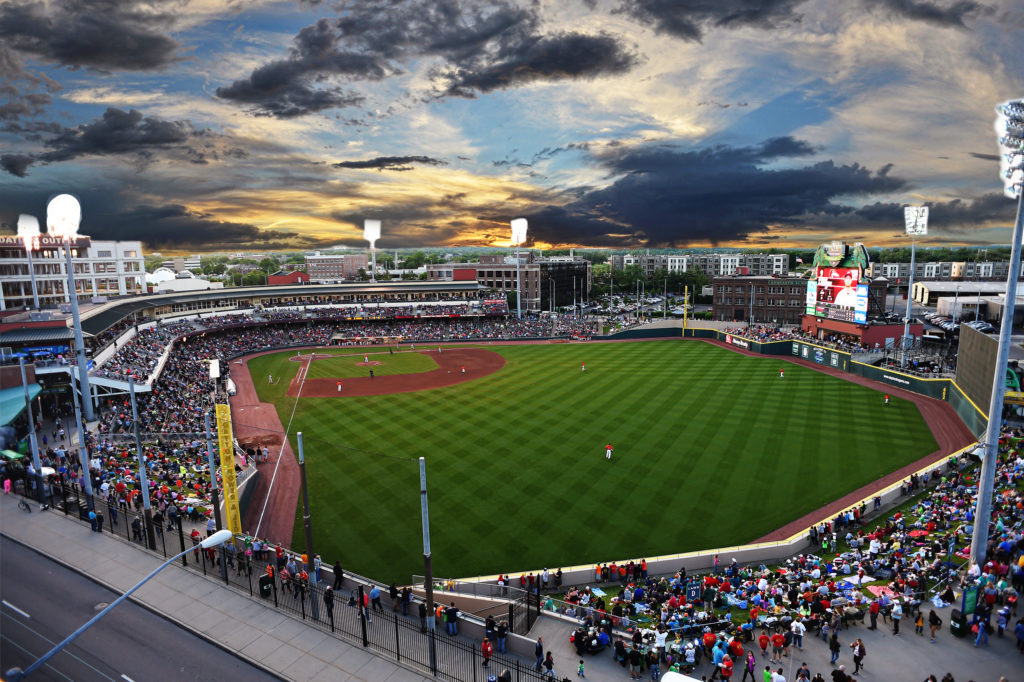 DaytonDragons A panoramic photo of Day Air Ballpark, formerly known as Fifth Third Field, a minor league baseball stadium in Dayton, Ohio, which is the home of the Dayton Dragons, the Midwest League affiliate of the nearby Cincinnati Reds.